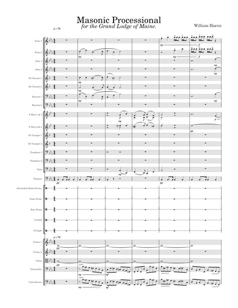 Masonic Processional Sheet Music For Trombone Tuba Flute Oboe And More