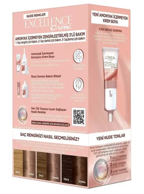 Loreal Paris Excellence Creme Nude Renkler Saç Boyası 4u Nude Kahve Saç Boyaları Ve Renk