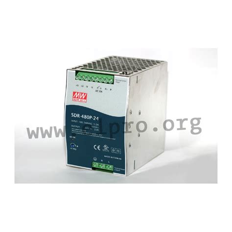 SDR-480P-24 Mean Well DIN rail switching power supplies, 480W - elpro
