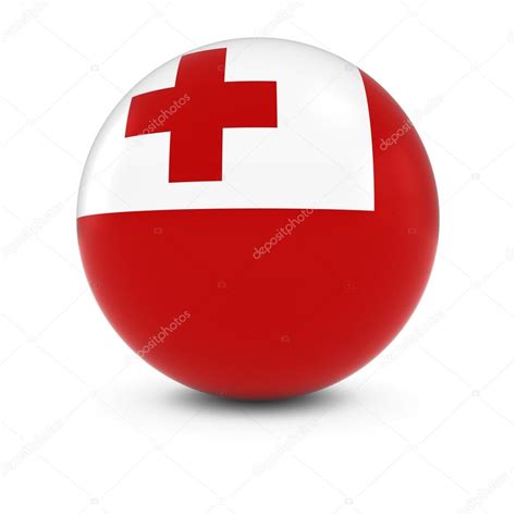 Tongan Flag Ball Flag Of Tonga On Isolated Sphere — Stock Photo