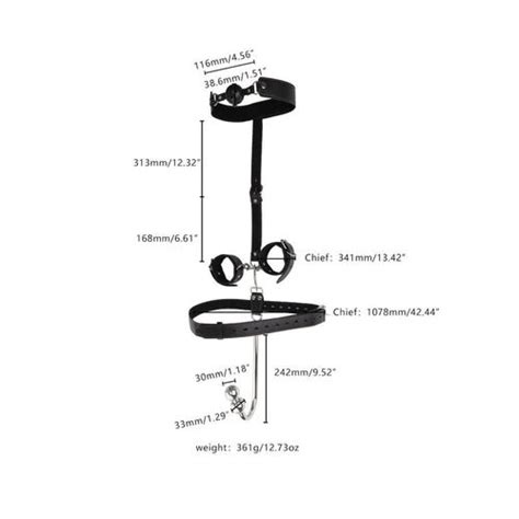 Kit de bondage avec bâillon et menottes harnais de retenue avec crochet anal éditions