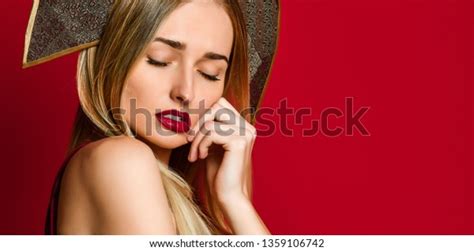 Beautiful Sexy Blonde Russian Girl Traditional Stock Photo 1359106742 Shutterstock