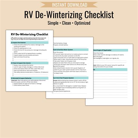 RV De-Winterizing Checklist (Download & Print) – Camper FAQs