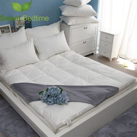 Luxury White Goose Down Mattress Pad Super Soft Mattress Topper 750