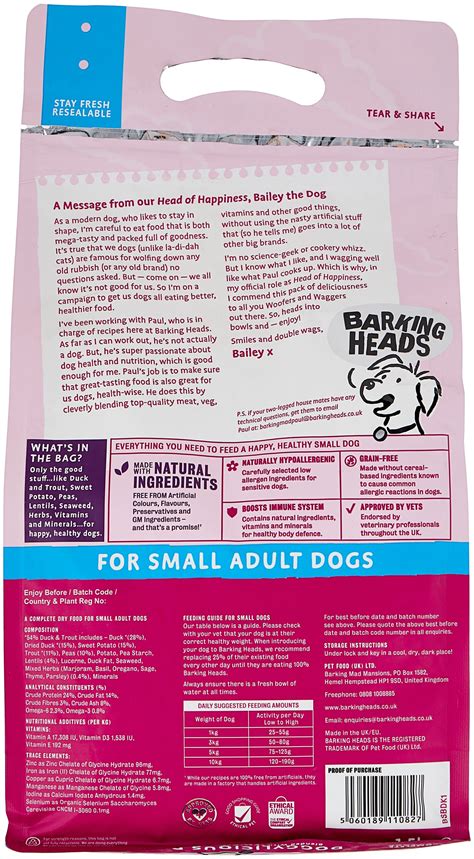 Сухой корм для собак Barking Heads Восхитительная утка, беззерновой ...