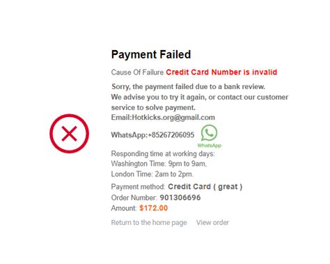 Hot Kicks How to fix payment failure