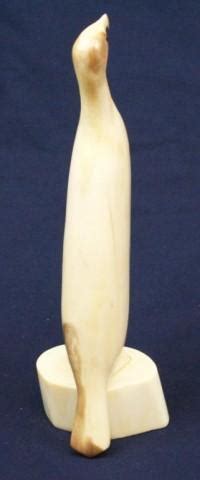 ALASKAN ESKIMO WALRUS TUSK IVORY CARVED BIRD
