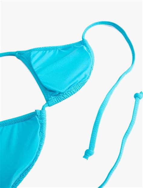 Mavi Kad N Gen Bikini St Dokulu Boyundan Ba Lamal Kapl