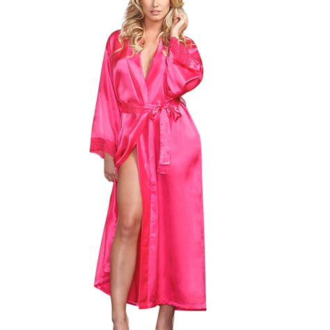 Zuwimk Lingerie For Women Plus Size Nightgown For Women Lace Chemise V Neck Sleepwear Satin