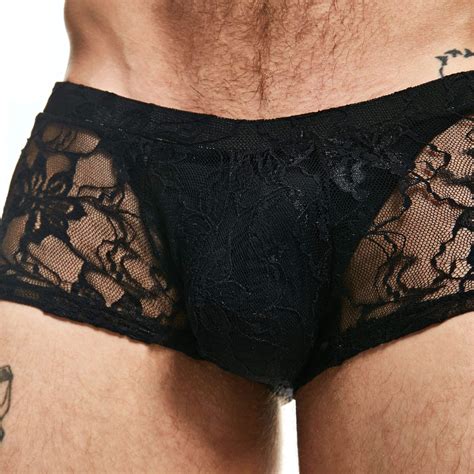 Sexy Boy Boxer Lingerie Dentelle Noir INDERWEAR