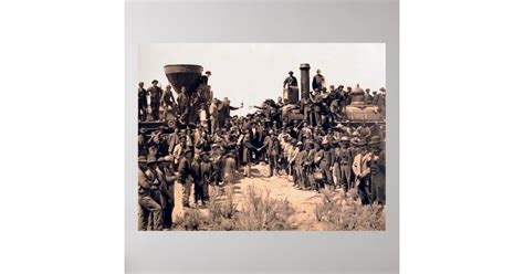 golden spike transcontinental railroad  poster zazzle