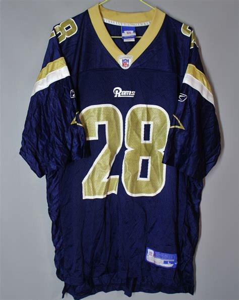 los angeles rams nfl football shirt jersey  faulk size  reebok ebay