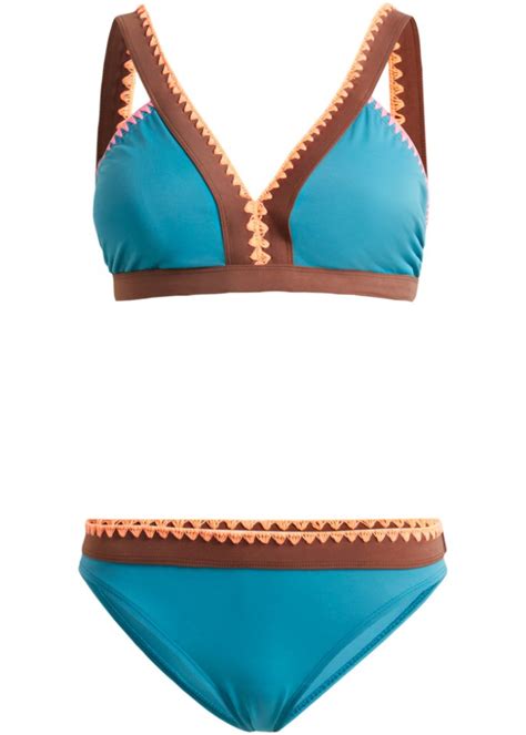 Hübscher Triangel Bikini in tollen Farben petrol braun Damen