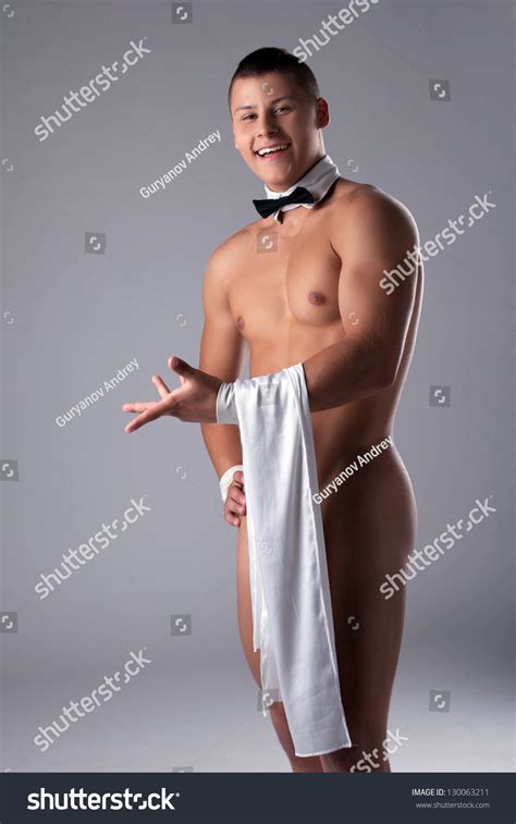 Smiling Naked Guy Waiters Napkin Stock Photo Shutterstock