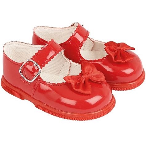 Girls Red Patent Satin Bow Special Occasion Shoes | Made by Baypods ...