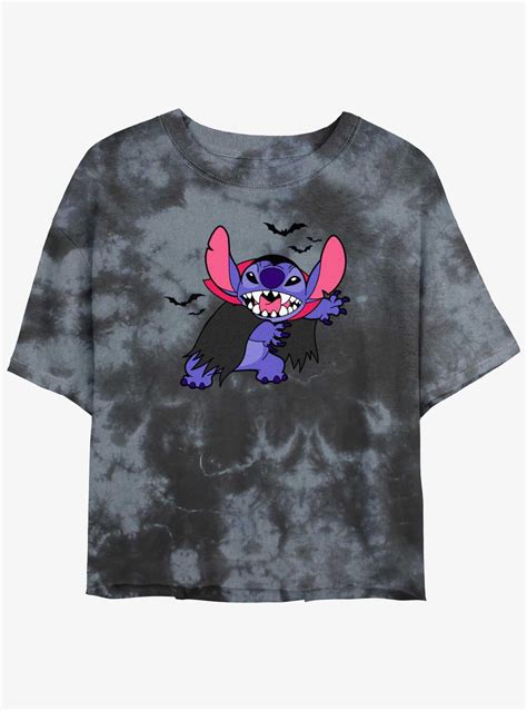 Disney Lilo And Stitch Bat Girls Tie Dye Crop T Shirt