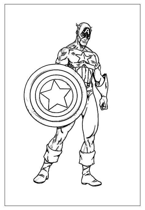 Capitão América Para Imprimir - Desenhos do Capitão América para Colorir e Imprimir