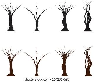 Naked Trees Silhouette Set Tree Isolated Stock Vector Royalty Free 1642367590 Shutterstock