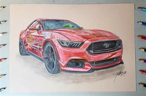 Ford Mustang Drawing at PaintingValley.com | Explore collection of Ford ...