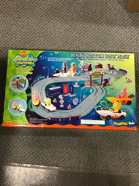 Spongebob Squarepants Bikini Bottom Boat Race Set Never Opened Mattel