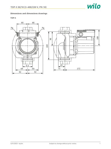Wilo Datasheet - by - en - 2165522 - Top S 30 10 3 400 230 V PN 10 | PDF