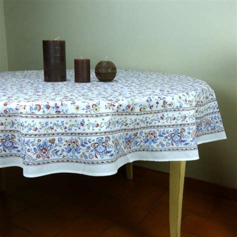 Provencal Round Cotton Tablecloth White Country