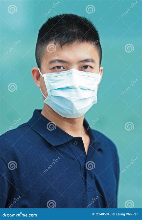Man Wear Face Mask Stock Image Image Of Green Protect 21405043