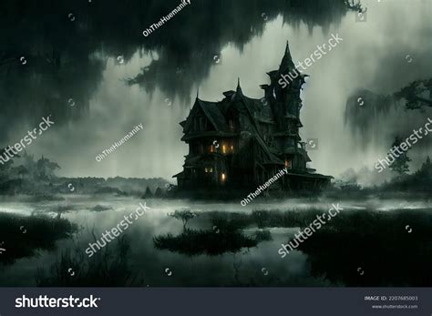 Haunted Mansion Middle Swamp Concept Art Stock Illustration 2207685003