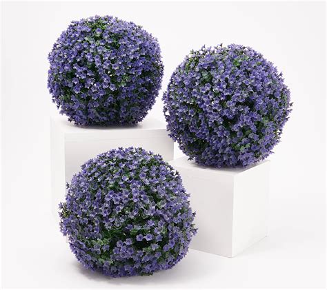 Wicker Park Set Of Faux Flower Garden Spheres Qvc