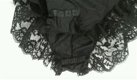 VNTG Tosca Lingerie Black Sheer Lace Baby Doll Romper Jumper Sz M EBay