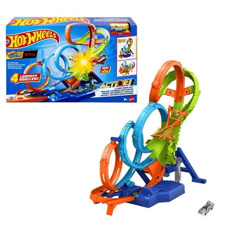 Jual HOT WHEELS HXR70 4 Loop Crash Out Track Set Shopee Indonesia