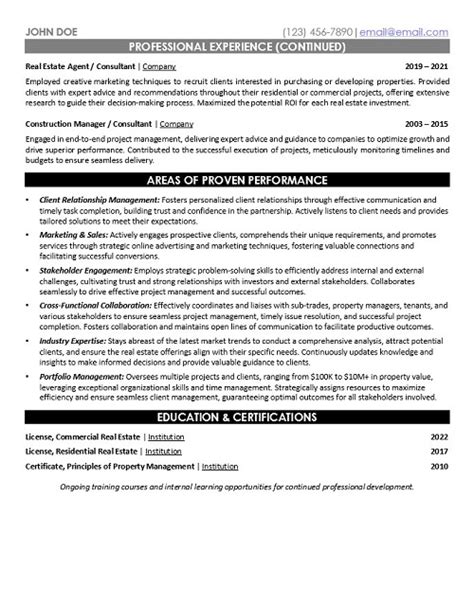 Realtor Resume Sample Template