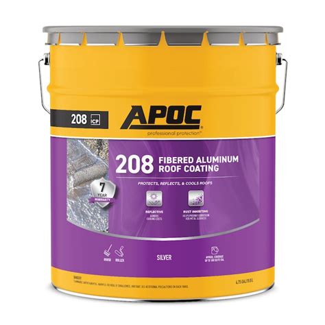 Apoc 208 475 Gallon Silver Aluminum Reflective Roof Coating 7 Year