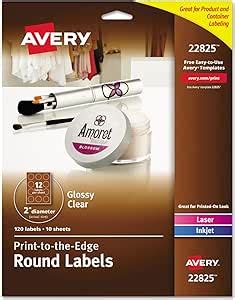 Avery Round Print To The Edge Labels With Sure Feed And Easy Peel 2