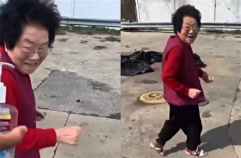 Come Here Sanitize Your Ass Elderly Asian Woman Chased By Man With Sanitizer Bottle