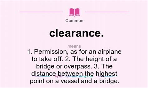 clearance  definition  clearance clearance