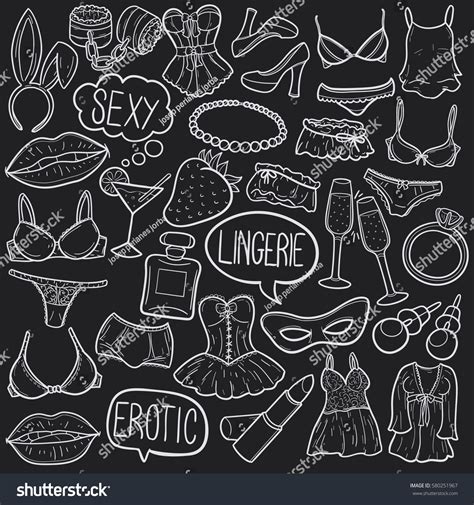 Erotic Lingerie Doodle Chalkboard Art Stock Vector Royalty Free Shutterstock