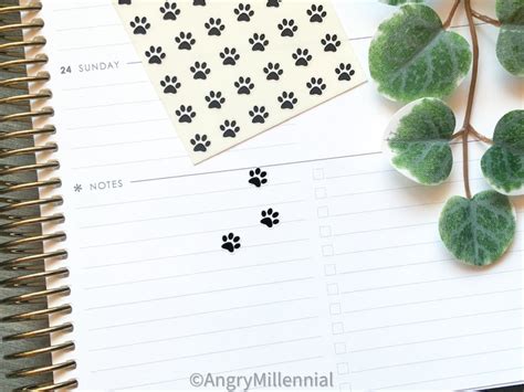 Small Paw Print Stickers Paw Print Sticker Paw Planner - Etsy