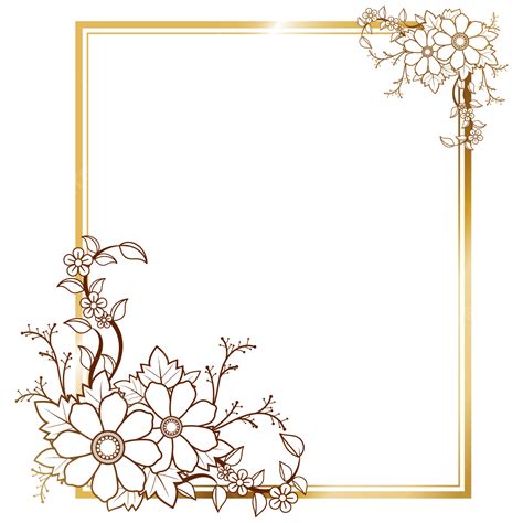 Square Wedding Invitation Vector Hd Png Images Beautiful Floral Gold