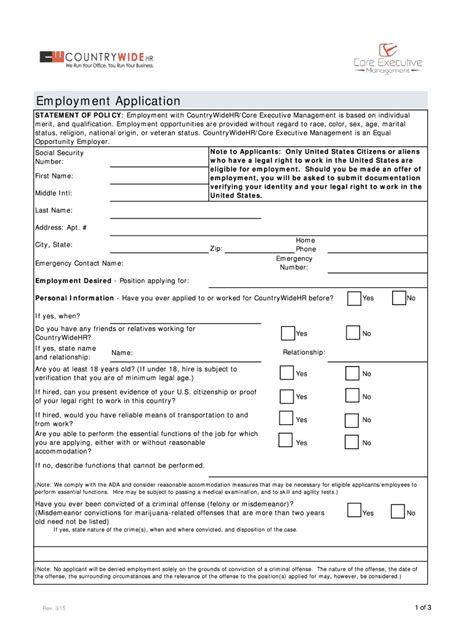 Fillable Online CEM BEmployment Applicationb Form Coneybeare Fax