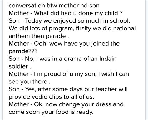 Recklessly Dialogue Writing Between Mother And Son