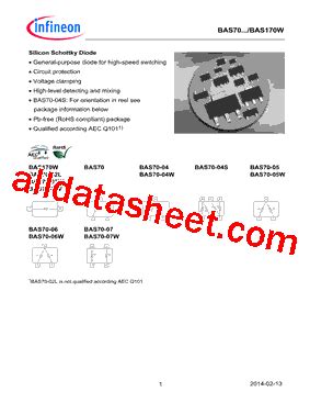 BAS70-02V Datasheet(PDF) - Infineon Technologies AG