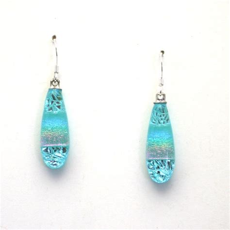 Dichroic Fused Glass Pendant And Earring Set Handmade On Maui Etsy