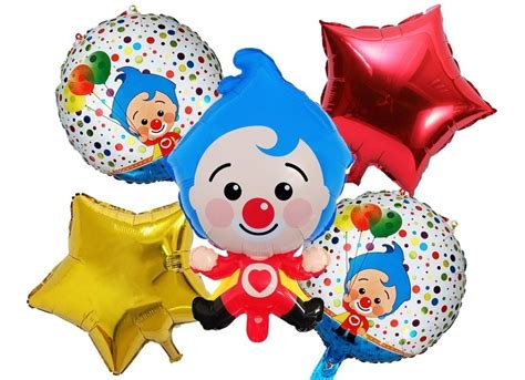 Pack 5 Globos Metalizados Payaso Plim Plim 64 Cms Cuotas sin interés