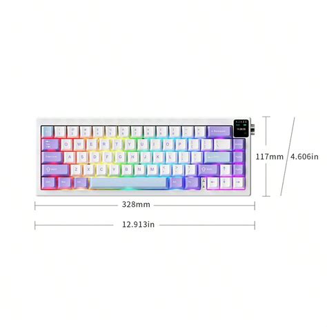 NACODEX Teclado Mecânico NACODEX AK650 Tri Mode Hot Swappable RGB DIY Personalização de