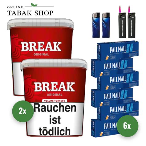 Break Rot Volumentabak 2 x 205g Pall Mall Hülsen