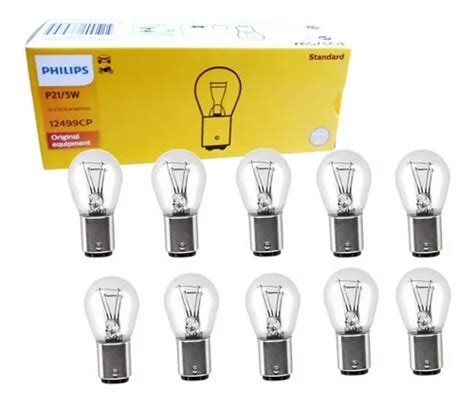 10 Lâmpada Freio Lanterna Philips Original 12v P21 5w 2 Polo