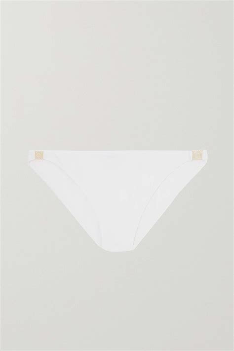 Loewe Paula S Ibiza Embellished Bikini Briefs In White Off Editorialist