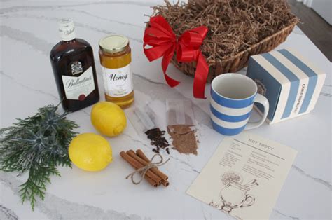 Hot Toddy Gift Basket With Cornishware Mugs Life At Cloverhill