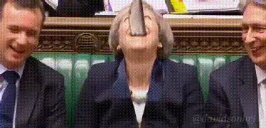 Theresa May Swallowing a Fish | Laughing Theresa May | Know Your Meme